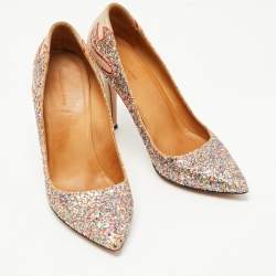 Isabel Marant Multicolor Glitter and Suede Étoile Gilby Pumps Size 40