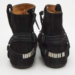 Pre Owned Isabel Marant Black Suede Ralf Gaucho Ankle Boots Size 40