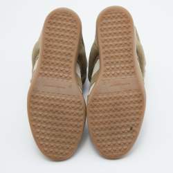 Pre Owned Isabel Marant Beige Leather and Suede Bekett Wedge Sneakers Size 37