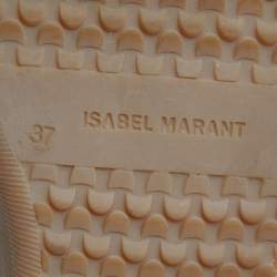 Pre Owned Isabel Marant Beige Leather and Suede Bekett Wedge Sneakers Size 37
