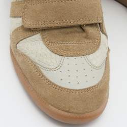 Pre Owned Isabel Marant Beige Leather and Suede Bekett Wedge Sneakers Size 37