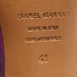 Pre Owned Isabel Marant Silver Leather Pointed Toe Pumps Size 41