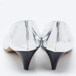 Pre Owned Isabel Marant Silver Leather Pointed Toe Pumps Size 41