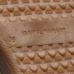 Pre Owned Isabel Marant Grey Suede Bobby Wedge High Top Sneakers Size 36