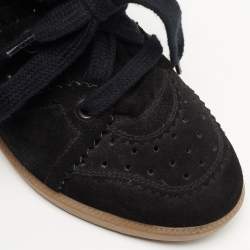 Isabel Marant Black Suede Bobby Wedge Sneakers Size 36