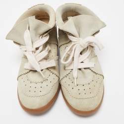 Pre Owned Isabel Marant Beige Suede Bekett Wedge High Top Sneakers Size 38