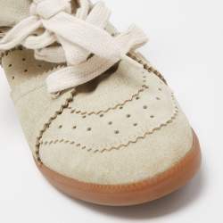 Pre Owned Isabel Marant Beige Suede Bekett Wedge High Top Sneakers Size 38