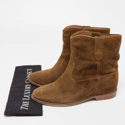 Isabel Marant Brown Suede Dicker Ankle Booties Size 38