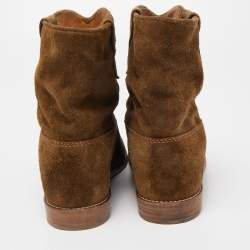 Isabel Marant Brown Suede Dicker Ankle Booties Size 38
