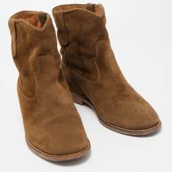 Isabel Marant Brown Suede Dicker Ankle Booties Size 38