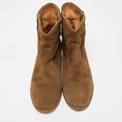 Isabel Marant Brown Suede Dicker Ankle Booties Size 38