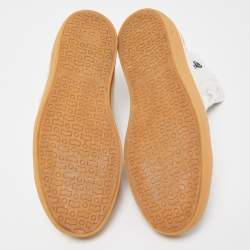 Pre Owned Isabel Marant White/Beige Wool and Suede High Top Sneakers Size 38