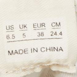 Pre Owned Isabel Marant White/Beige Wool and Suede High Top Sneakers Size 38