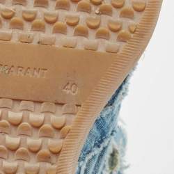 Pre Owned Isabel Marant Blue Denim Bekett Wedge Sneakers Size 40