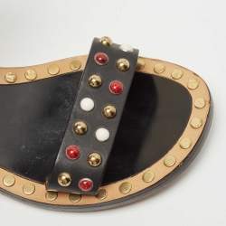 Pre Owned Isabel Marant Black Leather Jaeryn Ankle Strap Sandals Size 40