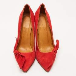 Isabel Marant Red Suede Side Bow Pumps Size 38