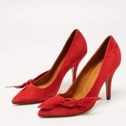 Isabel Marant Red Suede Side Bow Pumps Size 38