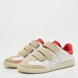 Isabel Marant Tricolor Leather and Suede Beth Sneakers Size 36