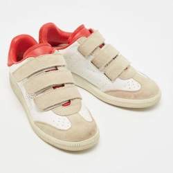 Isabel Marant Tricolor Leather and Suede Beth Sneakers Size 36