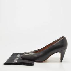 Pre Owned Isabel Marant Black Leather Pointed Toe Pumps Size 38