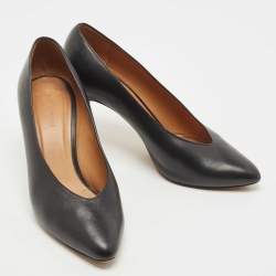 Pre Owned Isabel Marant Black Leather Pointed Toe Pumps Size 38