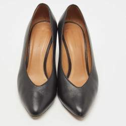 Pre Owned Isabel Marant Black Leather Pointed Toe Pumps Size 38