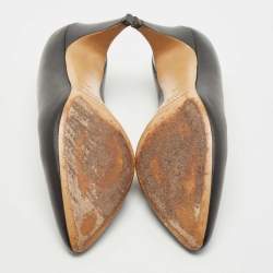 Pre Owned Isabel Marant Black Leather Pointed Toe Pumps Size 38