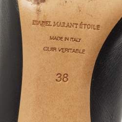 Pre Owned Isabel Marant Black Leather Pointed Toe Pumps Size 38