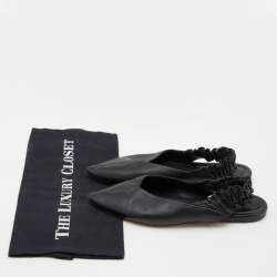 Pre Owned Isabel Marant Black Faux Leather Slingback Flat Sandals Size 39