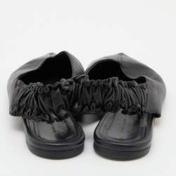 Pre Owned Isabel Marant Black Faux Leather Slingback Flat Sandals Size 39