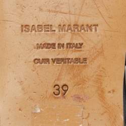 Pre Owned Isabel Marant Black Faux Leather Slingback Flat Sandals Size 39