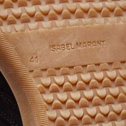 Pre Owned Isabel Marant Black Suede And Leather Beckett Wedge Sneakers Size 41