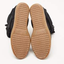 Pre Owned Isabel Marant Black Suede And Leather Beckett Wedge Sneakers Size 41