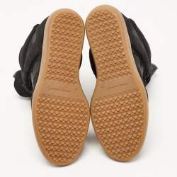 Pre Owned Isabel Marant Black Suede Bekett Wedge Sneakers Size 38