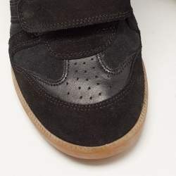 Pre Owned Isabel Marant Black Suede Bekett Wedge Sneakers Size 38