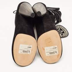 Pre Owned Isabel Marant Black Suede Mossa Studded Boots Size 37