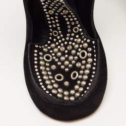 Pre Owned Isabel Marant Black Suede Mossa Studded Boots Size 37