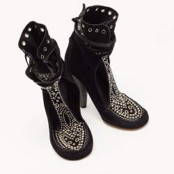 Pre Owned Isabel Marant Black Suede Mossa Studded Boots Size 37