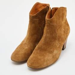 Isabel Marant Brown Suede Dicker Ankle Boots Size 38
