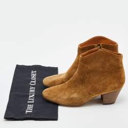 Isabel Marant Brown Suede Dicker Ankle Boots Size 38