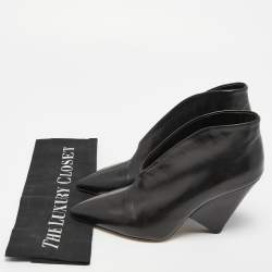 Pre Owned Isabel Marant Black Leather Adenn Ankle Booties Size 38