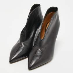 Pre Owned Isabel Marant Black Leather Adenn Ankle Booties Size 38