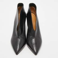 Pre Owned Isabel Marant Black Leather Adenn Ankle Booties Size 38