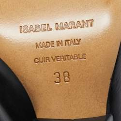 Pre Owned Isabel Marant Black Leather Adenn Ankle Booties Size 38