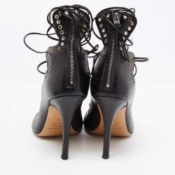 Pre Owned Isabel Marant Black Leather Lelie Ankle Tie Sandals Size 39