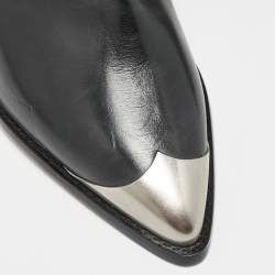 Pre Owned Isabel Marant Black Leather Embellished Pointed Toe Ankle Boots Size 38