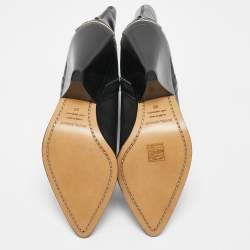 Pre Owned Isabel Marant Black Leather Embellished Pointed Toe Ankle Boots Size 38