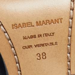 Pre Owned Isabel Marant Black Leather Embellished Pointed Toe Ankle Boots Size 38