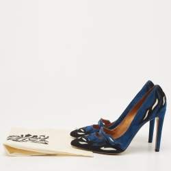 Pre Owned Isabel Marant Blue/Black Suede Kylie Pumps Size 40