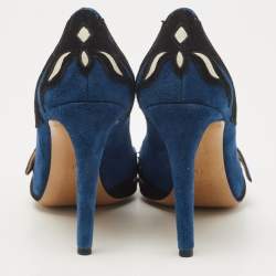 Pre Owned Isabel Marant Blue/Black Suede Kylie Pumps Size 40